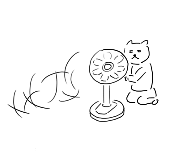 扇風機と猫